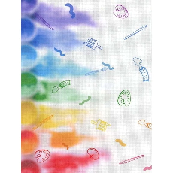 Printed Artistic AIDA for Cross Stitch. 14ct Count Canvas by MP Studia. Colorful Canvas Orange KD-176