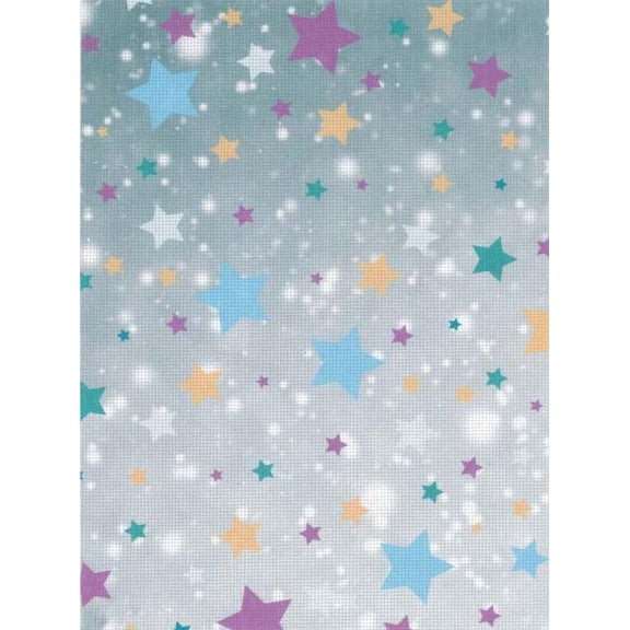 Printed Star AIDA for Cross Stitch. 18ct Count Canvas by MP Studia. Colorful Canvas KD-164