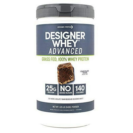 Designer Protein - Designer Whey Advanced Grass Fed 100% Whey Protein Chocolate Fudge - 1.85 lb.