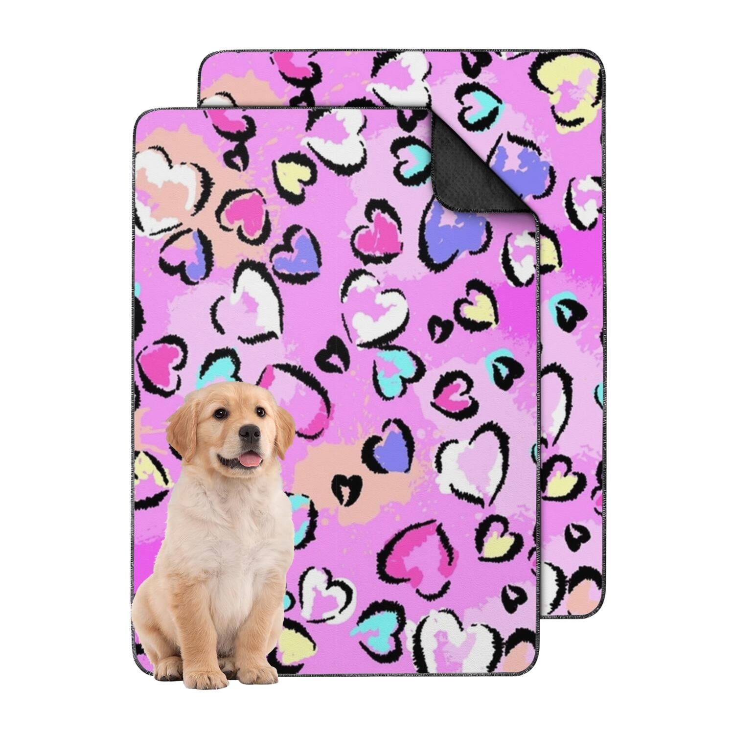 Designer Puppy Pads, Washable Reusable Potty Pads with Stylish Patterns for Pet Parents, 24" x35" (Texture/leopard /Geometry)