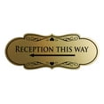 thumbnail image 1 of Designer Reception This Way Left Arrow Sign (Brushed Gold) - Small, 1 of 5