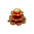 thumbnail image 1 of Designer Red Floor Rangoli with Tea Light Candle Holder Stand Decorative Tealight T Light for Festival Floor Decorations Lighting Accessories Home New Year Decor (Without Wax), 1 of 4