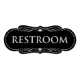 thumbnail image 1 of Designer Restroom Sign - Black / Silver - Medium, 1 of 6