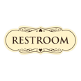 thumbnail image 1 of Designer Restroom Sign - Ivory / Dark Brown - Medium, 1 of 6