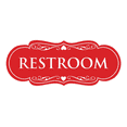 thumbnail image 1 of Designer Restroom Sign -Red - Small, 1 of 6