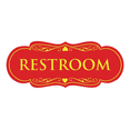 thumbnail image 1 of Designer Restroom Sign - Red / Yellow - Medium, 1 of 6