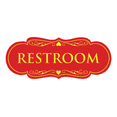 thumbnail image 1 of Designer Restroom Sign - Red / Yellow - Small, 1 of 6