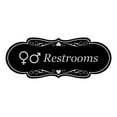 thumbnail image 1 of Designer Restrooms Gender Symbols Sign (Black / Silver) - Small, 1 of 5