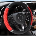 thumbnail image 1 of Designer Rhinestone Car Steering Wheel Cover for Women, 15 Inch Sparkly Steering Wheel Protector with Crystal Diamonds, Soft Leather Non-Slip Grip for Most Cars Red, 1 of 7