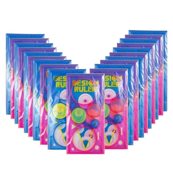 Designer Ruler Spirograph Set, Multicolor Ruler For Kids Birthday Return Gifts | Pack Of 12