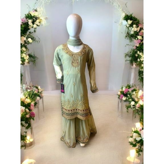 Designer Salwar Kameez for Little Girls, Elegant & Stylish Cultural Wear,005