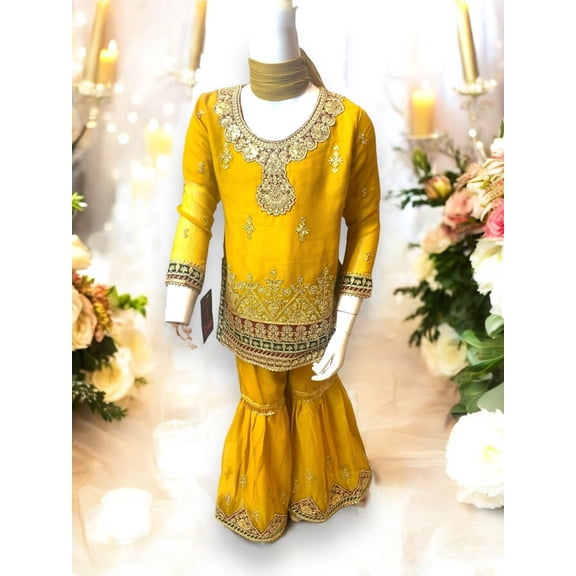 Designer Salwar Kameez for Little Girls, Elegant & Stylish Cultural Wear,006