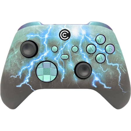 Designer Series Custom Wireless Controller for Xbox Series X/S & Xbox One - Multiple Designs Available (Green Skies W/Green & Purple Chameleon Inserts)