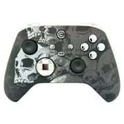 Designer Series Custom Wireless Controller for PC, Windows, Series X/S & One - Multiple Designs Available Black Skullz w/Silver Chrome Inserts