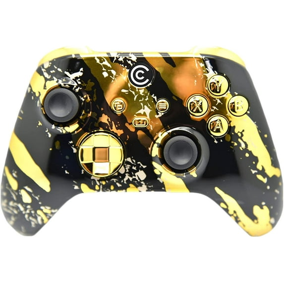 Designer Series Custom Wireless Controller for Series X/S & One - Multiple Designs Available (Gold Splatter & Chrome Inserts)