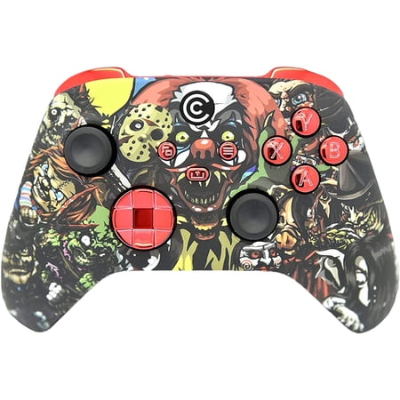 Designer Series Custom Wireless Controller for Xbox Series X/S & One - Multiple Designs Available (Scary Party & Red Chrome Inserts)