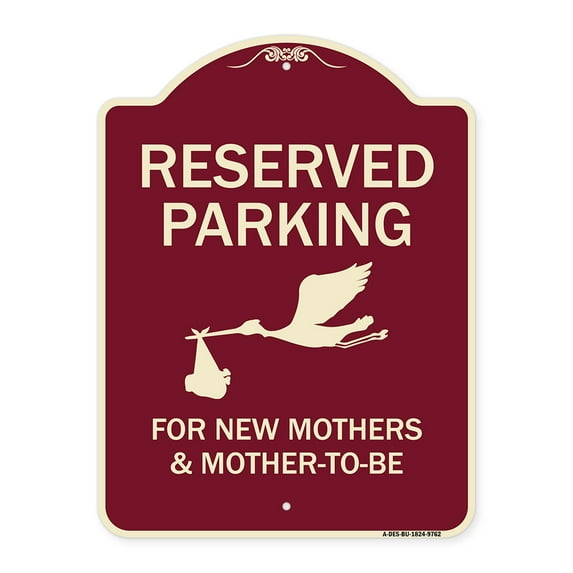 Designer Series - Reserved Parking For New Mothers & Mother's To-be Metal Sign