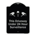 thumbnail image 1 of SignMission Designer Series Sign - This Driveway Under 24 Hour Surveillance With Graphics Black & Silver 18" x 24" Heavy-Gauge Aluminum Architectural Sign Protect Your Business &, 1 of 4