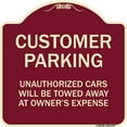 thumbnail image 1 of SignMission Designer Series Sign - Unauthorized Cars Will Be Towed Away At Owner's Expense Burgundy 18" X 18" Heavy-Gauge Aluminum Architectural Sign Protect Your Business &, 1 of 4