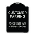 thumbnail image 1 of SignMission Designer Series Sign - Unauthorized Cars Will Be Towed Away At Owner's Expense Black & Silver 18" x 24" Heavy-Gauge Aluminum Architectural Sign Protect Your Business &, 1 of 4