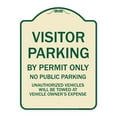 thumbnail image 1 of SignMission Designer Series Sign - Visitor Parking By Permit Only, No Public Parking | Tan & Green 18" x 24" Heavy-Gauge Aluminum Architectural Sign | Protect Your Business &, 1 of 4