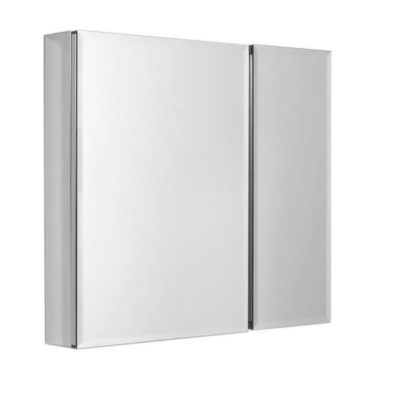 30 in. x 30 in. Frameless Recessed or Surface-Mount Bi-View Bathroom Medicine Cabinet with Beveled Mirror 30 in. x 30 in. Frameless Recessed or Surface-Mount Bi-View Bathroom Medicine Cabinet with Beveled Mirror