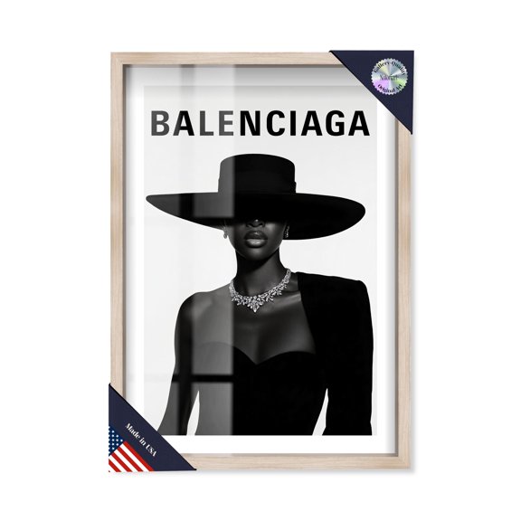 Designer Shadowbox Print Fashion Art Prints by Notoriart, Blonde Frame, 37 x 55