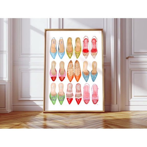 Designer Shoes Luxury Wall Art Print, Unframed Paper Poster 8x10in