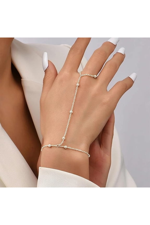 Designer Silver Chain Finger Cuff Bracelet for Statement Looks