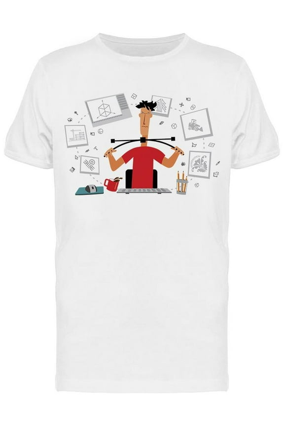Designer Sitted In A Chair T-Shirt Men -Image by Shutterstock, Male Medium