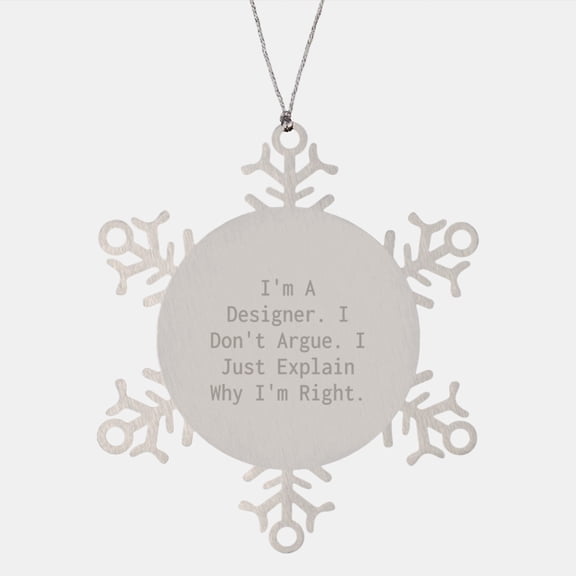Designer Snowflake Ornament Gifts from Friends, Family, or Coworkers for Him or Her, Funny Inspirational Quote, Christmas Unique Gifts