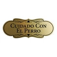 thumbnail image 1 of Designer Spanish Cuidado Con El Perro Sign (Brushed Gold) - Medium, 1 of 4
