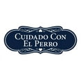 thumbnail image 1 of Designer Spanish Cuidado Con El Perro Sign (Navy Blue / White) - Medium, 1 of 4