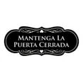 thumbnail image 1 of Designer Spanish Mantenga la puerta cerrada Sign (Black) - Small, 1 of 4