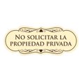 thumbnail image 1 of Designer Spanish No solicitar la propiedad privada Sign (Ivory/Dark Brown) - Small, 1 of 4