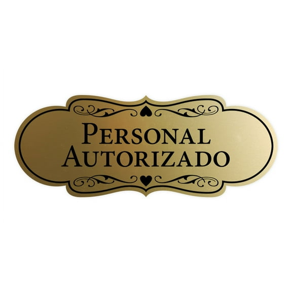Designer Spanish Personal Autorizado Sign (Brushed Gold) - Medium