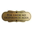 thumbnail image 1 of Designer Spanish Por favor no desperdicie agua Sign (Brushed Gold) - Small, 1 of 4