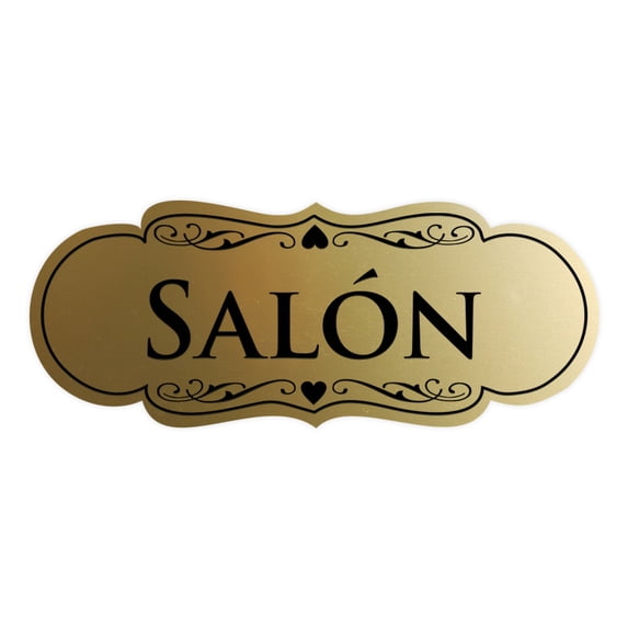 Designer Spanish Salon Sign (Brushed Gold) - Large