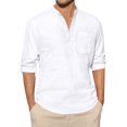 Designer Spring Summer Men's Casual Cotton Linen Solid Color Long