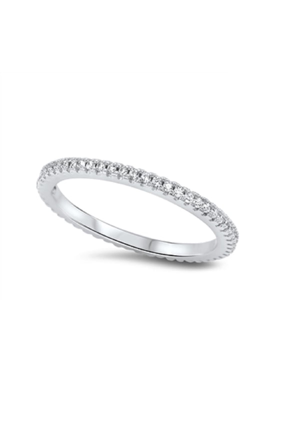 Designer Stackable Eternity Cubic Zieconia Ring Sterling Silver 925