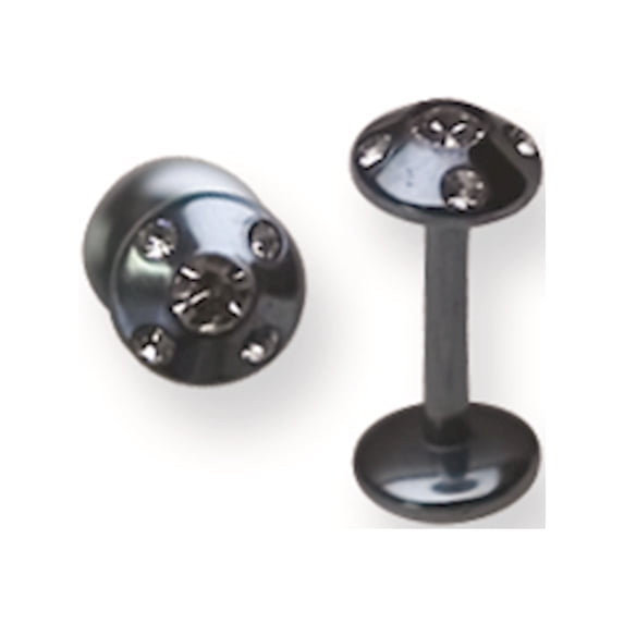 Designer Stainless Steel 316L Srg Gr Sstl 16G 5/16In.5Mm 5-Clr Czs Ltblue Cone Labret Made In China -Jewelry By Sweet Pea Creations