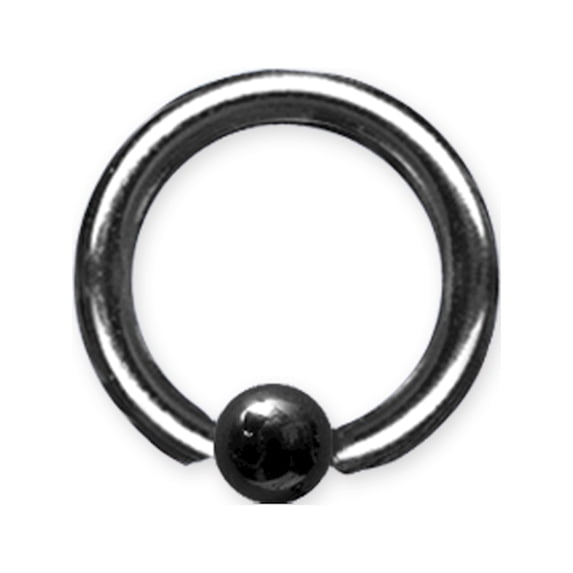 Designer Stainless Steel 8G (3.2Mm) 1/2 (13Mm) Dia W 5Mm Ball Black (Zr-Ds11) ( Made In China -Jewelry By Sweet Pea Creations