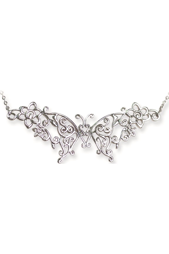 Designer Stainless Steel Back Belly Chains Vine Scrollwork Butterfly & Flowers W Ball Weight Small Made In China -Jewelry By Sweet Pea Creations