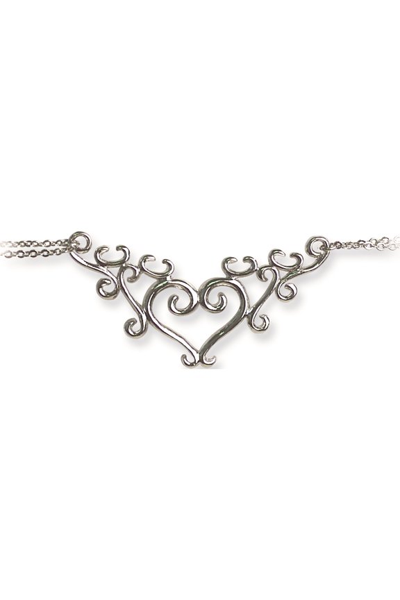 Designer Stainless Steel Back Belly Chains Vine Scrollwork Heart W Weight Small (Fits 24 T Made In China -Jewelry By Sweet Pea Creations