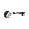 thumbnail image 1 of Designer Stainless Steel Plated Sgss Curv Bb W Press Fit Gem Balls 14G (1.6Mm) 7/16 (12Mm) Long Made In China -Jewelry By Sweet Pea Creations, 1 of 2
