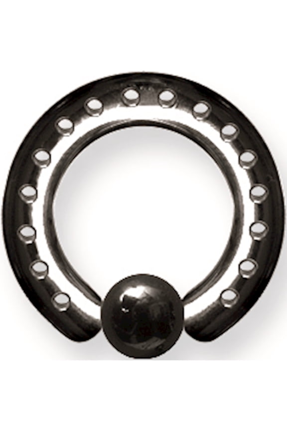 Designer Stainless Steel Plated Sgss Industrial Style Captive 6G (4.1Mm) 7/16 (12Mm) Dia W Drill Made In China -Jewelry By Sweet Pea Creations