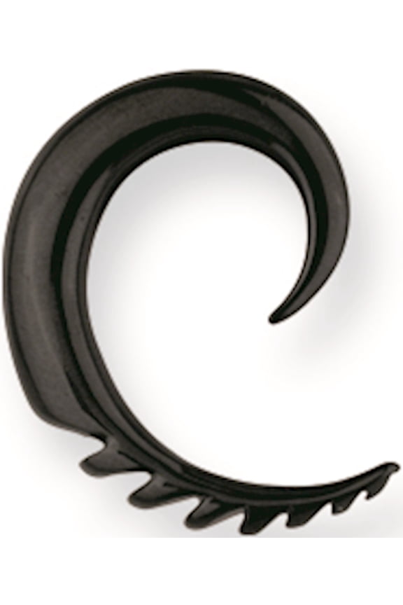 Designer Stainless Steel Plated Spiral Plug W Ridges 4G (5.2Mm) Sprial Cut Into Outer Edge Made In China -Jewelry By Sweet Pea Creations