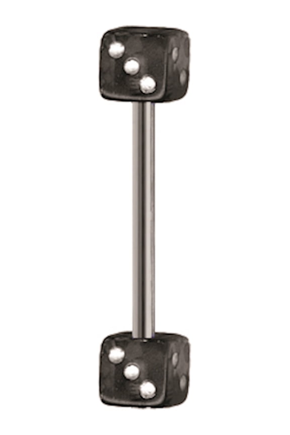 Designer Stainless Steel Sgss Bb W Uv Acrylic Dice 14G (1.6Mm) 5/8 (15Mm) Long 5Mm Sensitiv Made In China -Jewelry By Sweet Pea Creations