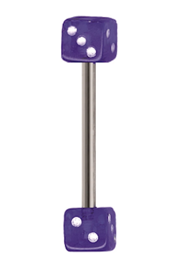 Designer Stainless Steel Sgss Bb W Uv Acrylic Dice 14G (1.6Mm) 5/8 (15Mm) Long 5Mm Sensitiv Made In China -Jewelry By Sweet Pea Creations