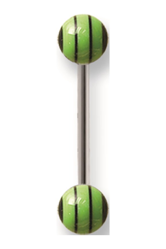 Designer Stainless Steel Sgss Bb W Uv Sensitive Racing Stripe Acrylic Balls 14G (1.6Mm) 5/8 (15M Made In China -Jewelry By Sweet Pea Creations